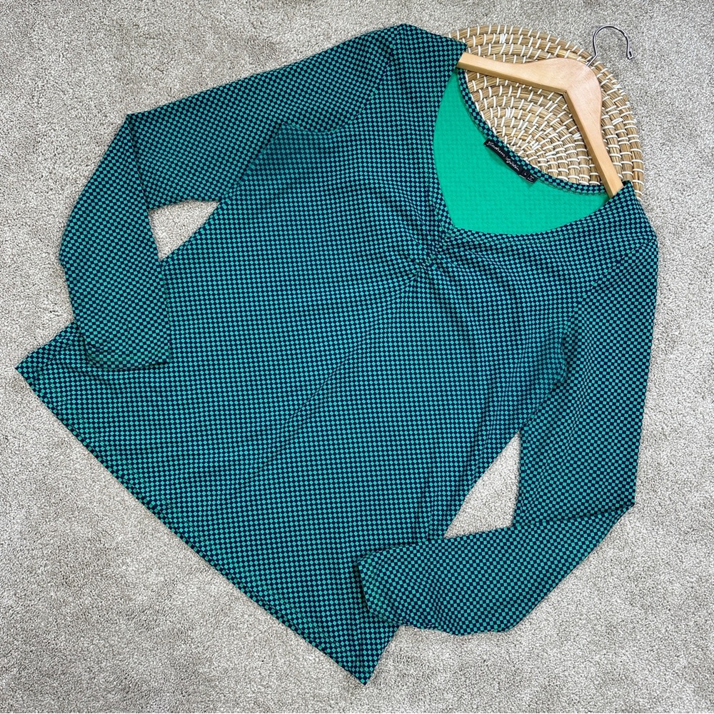 Gudrun Sjöden Gingham Printed Long Sleeve Shirt Organic Cotton Lagenlook Size L